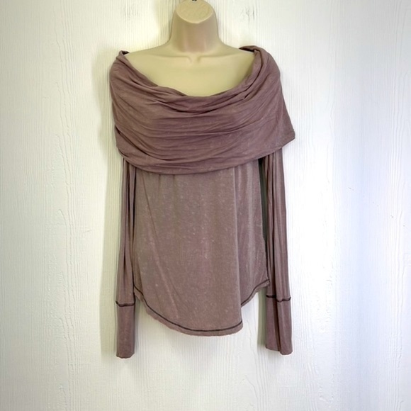 Free People - We The Free Cosmo Off The Shoulder Long Sleeve Lightweight Top SM - Picture 2 of 10
